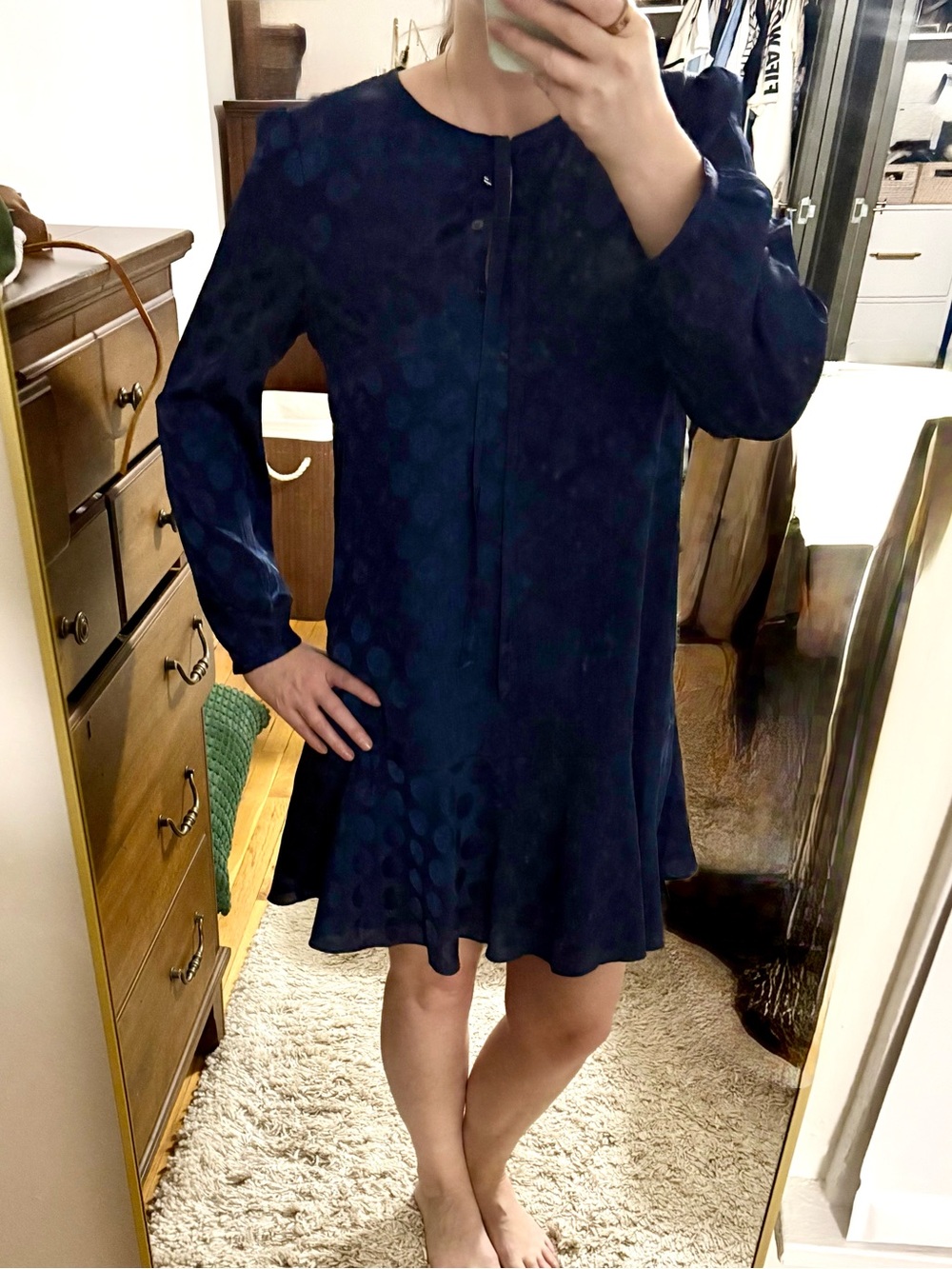 Draper James Rosanne Shift Dress in Polka Dot Jacquard